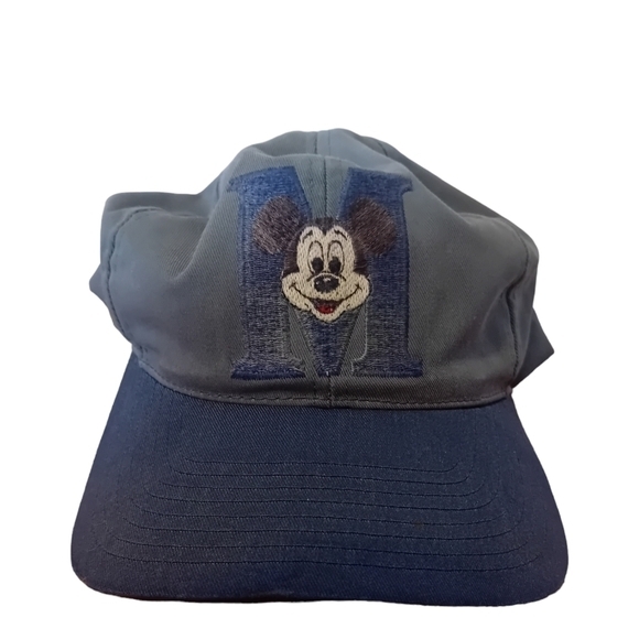 Vintage 90s Walt Disney Mickey Mouse Men's Adult Snapback Adjustable HatCap Navy - Picture 1 of 10